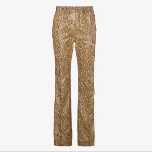 Chloe Snake print leather straight leg pants